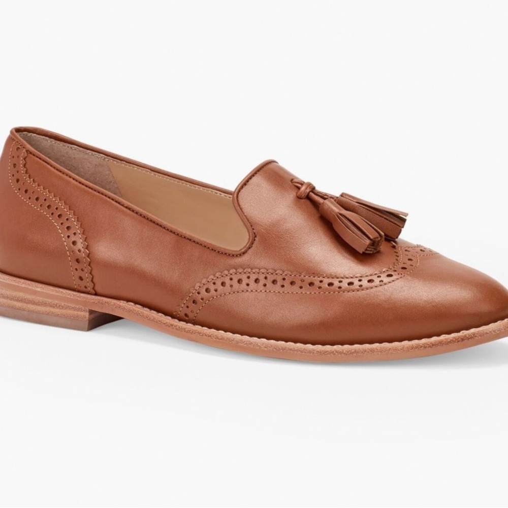 Talbots Leighton Tasseled Nappa Leather Brogue Loafers Sz 7.5 Academia Preppy